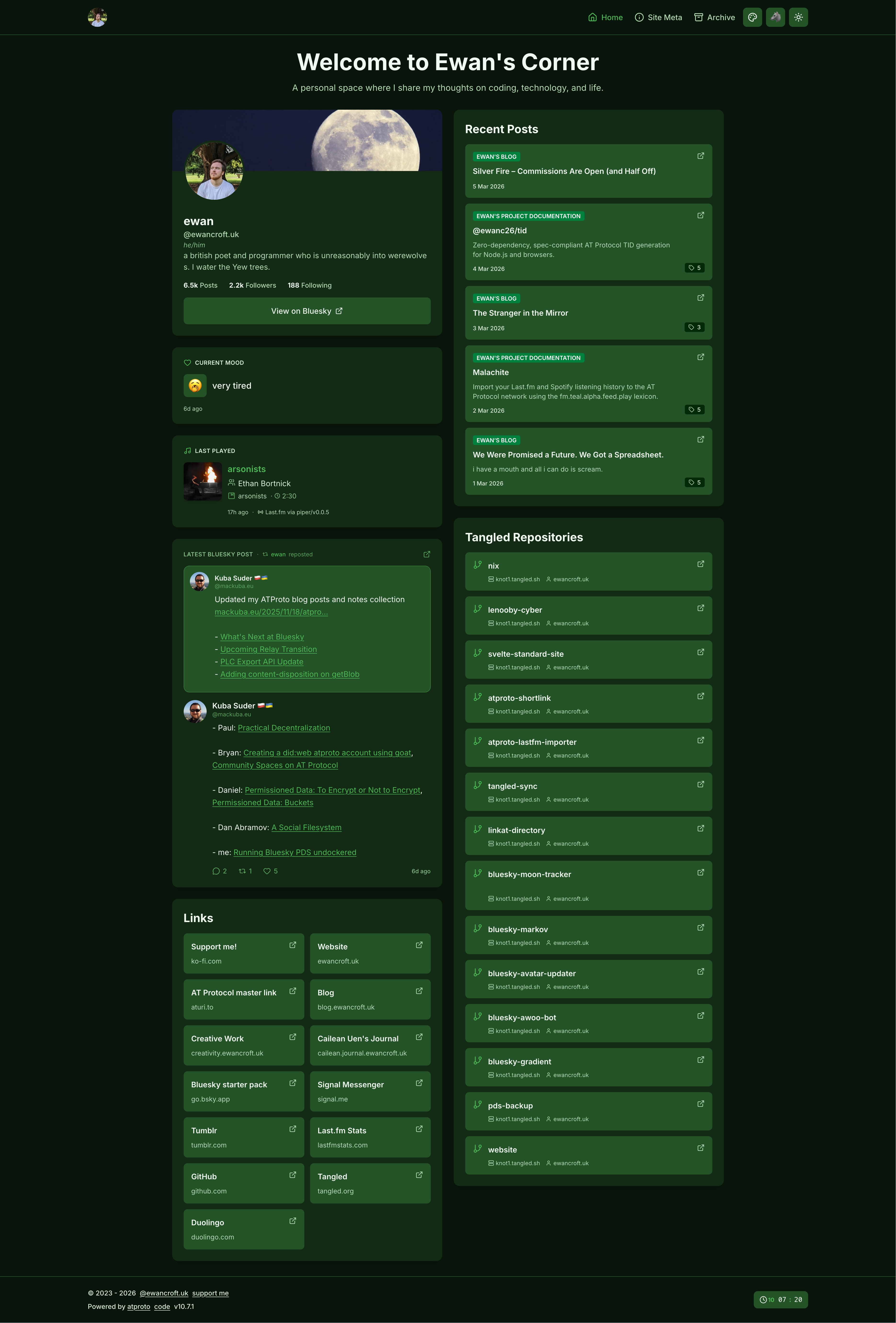 My website, version 10.7.1